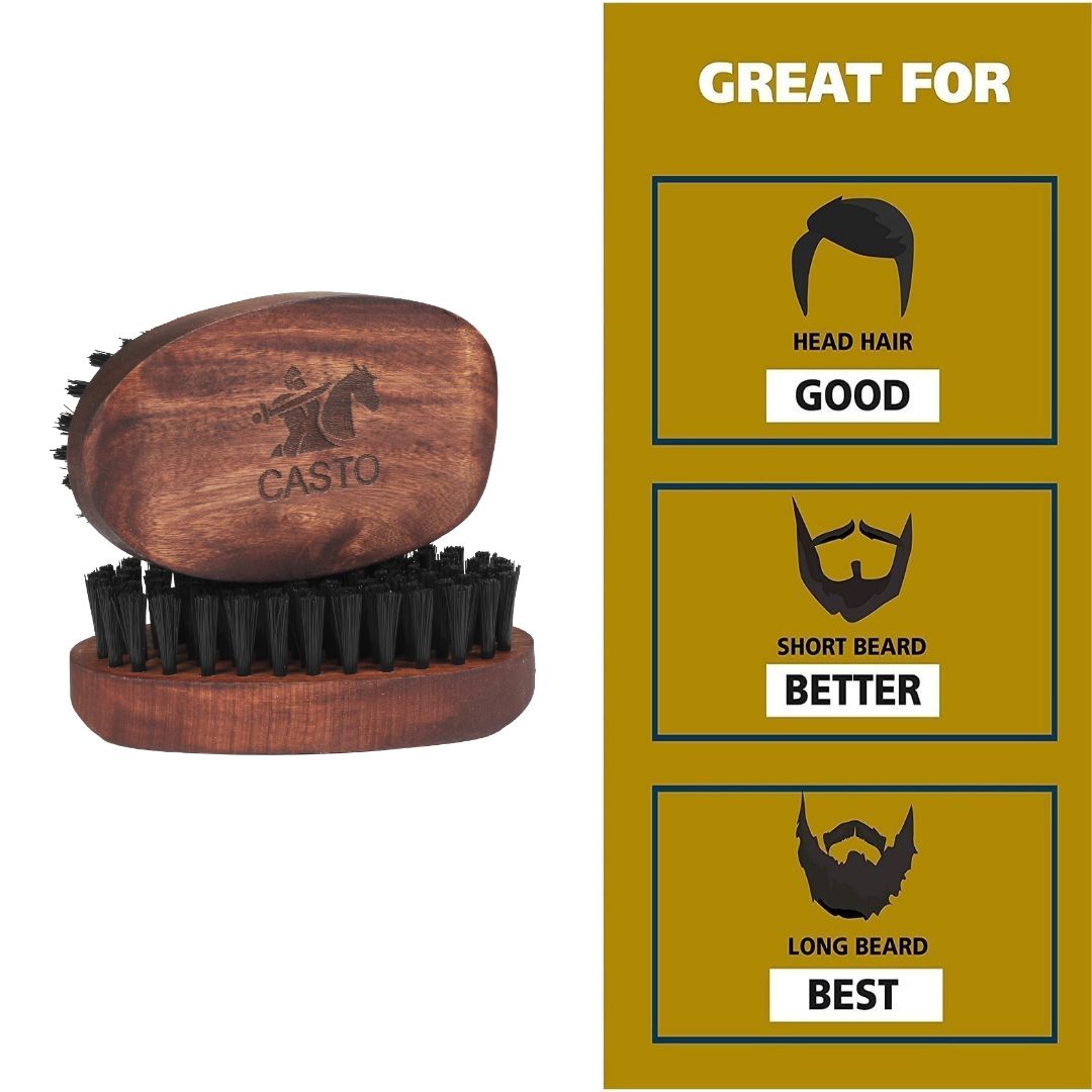 CASTO Beard Brush With Nylon Bristles Taper