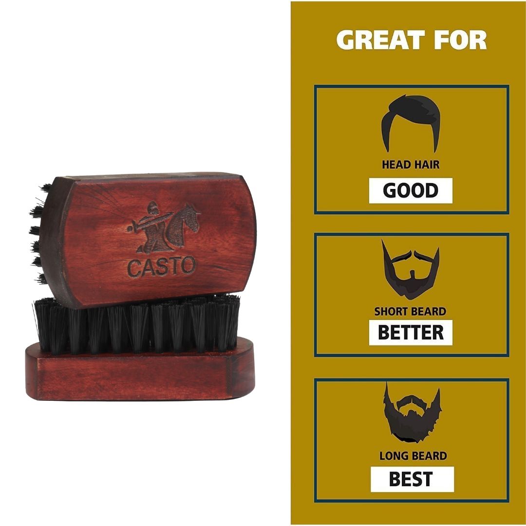 CASTO Beard Brush With Nylon Bristles (Medium Size)